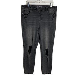 NOBO No Boundaries Juniors Jeans 17 38x27 Black Button Fly High Rise Skinny